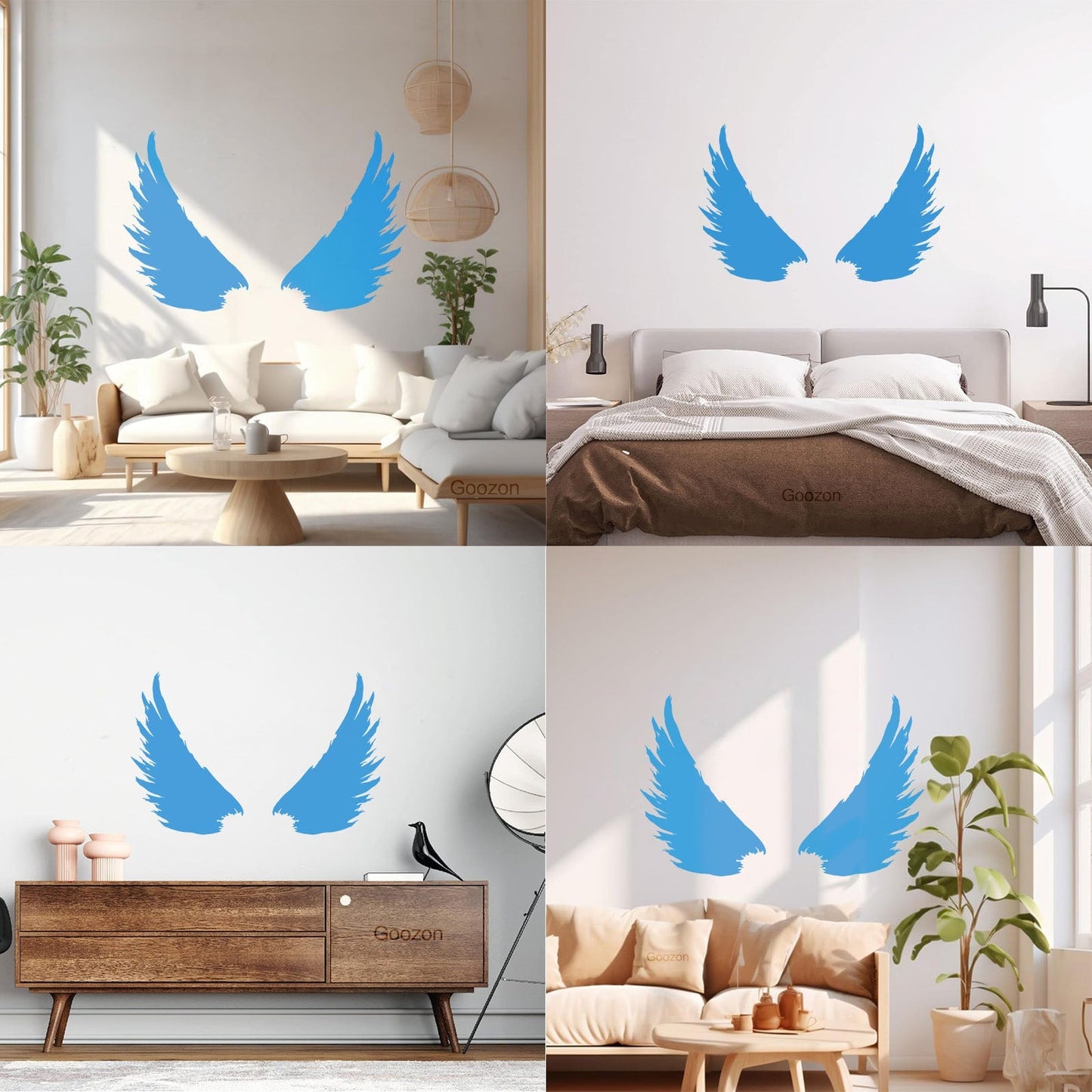 Vinyl Wall Decals Bird Feathers Wings Flight Wingspan Removable Without Leaving Glue