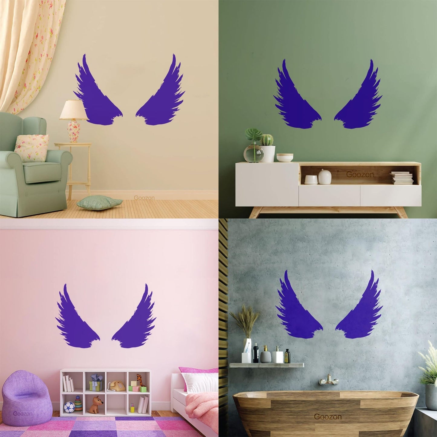 Vinyl Wall Decals Bird Feathers Wings Flight Wingspan Removable Without Leaving Glue