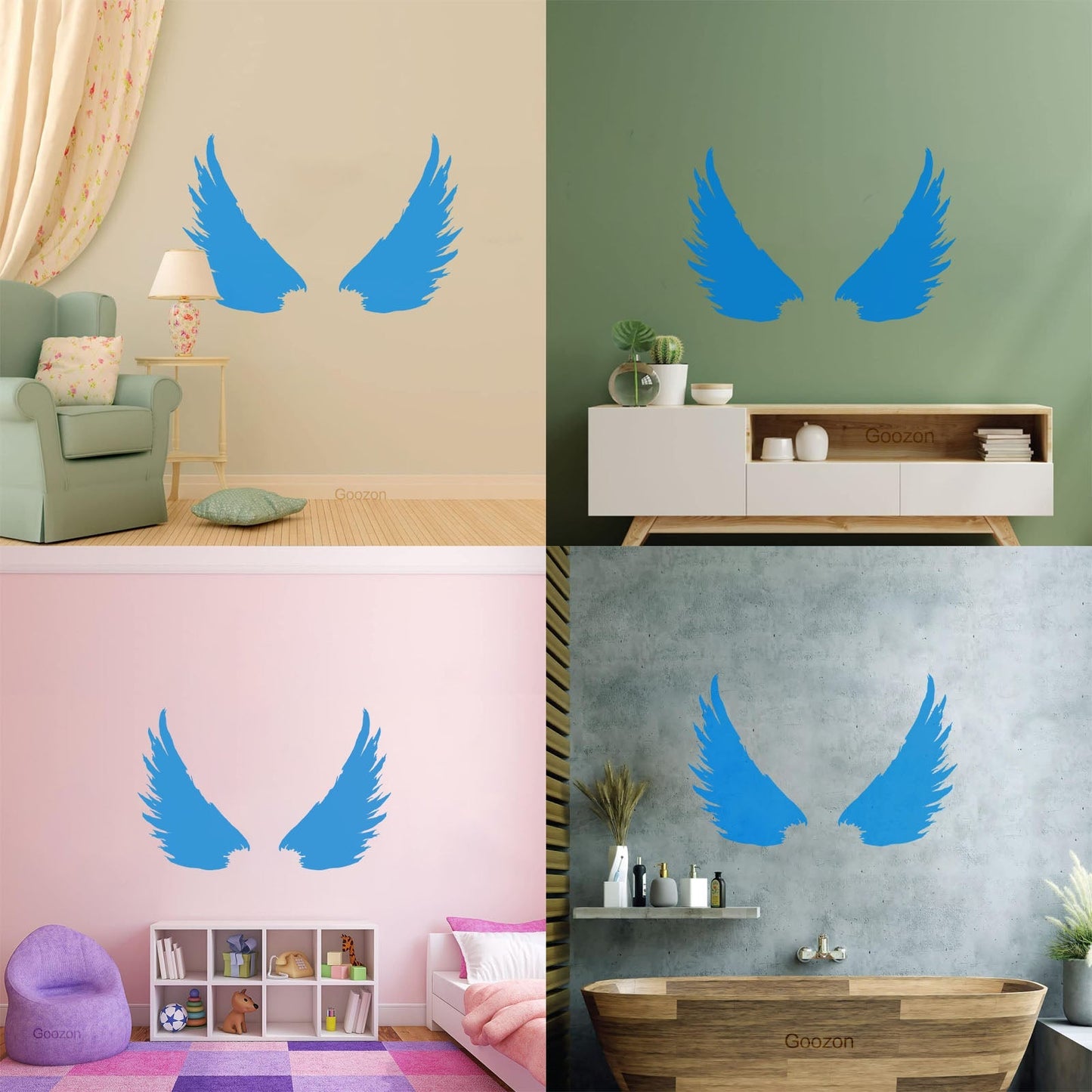 Vinyl Wall Decals Bird Feathers Wings Flight Wingspan Removable Without Leaving Glue