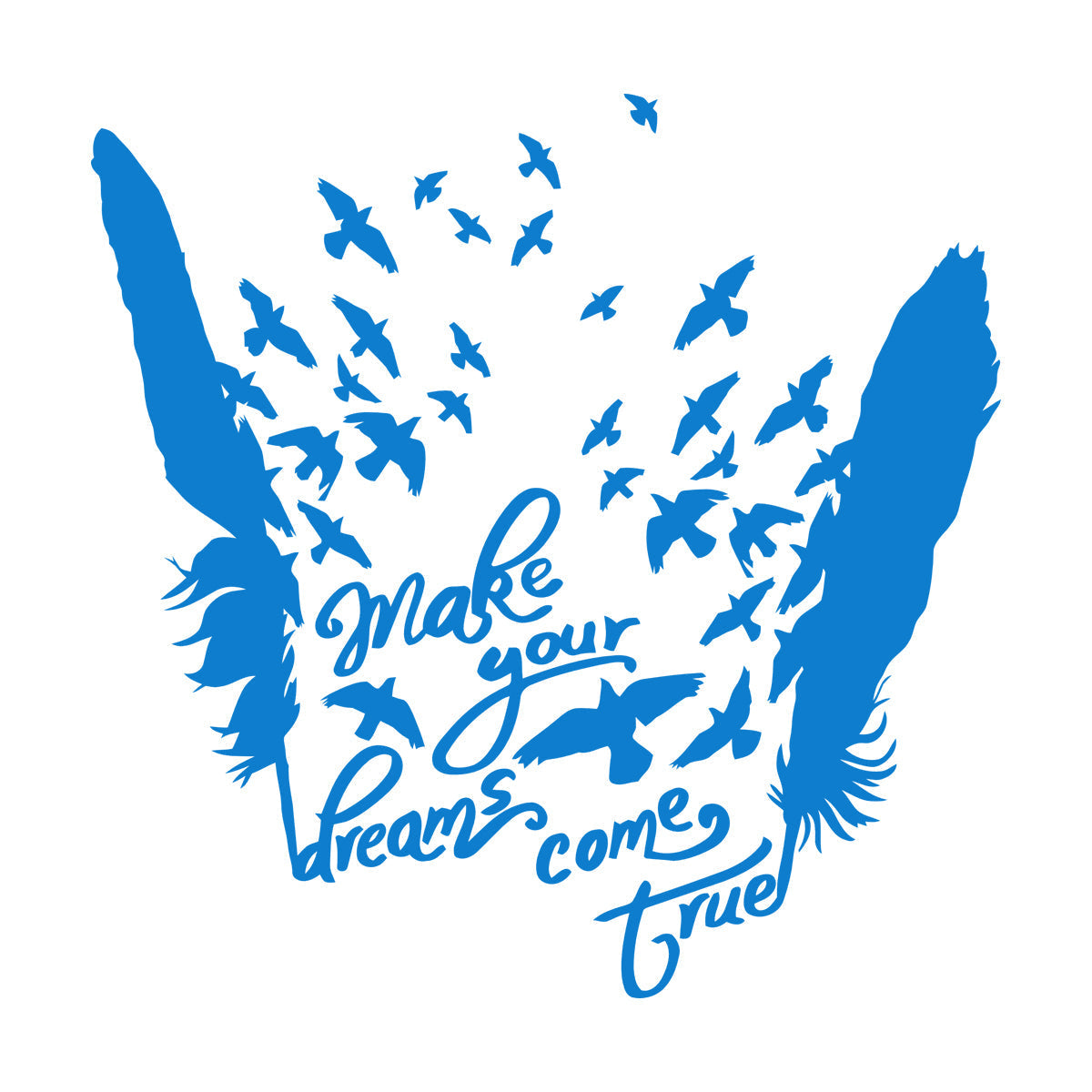 Birds Feathers Motivational Words Dream Vinyl Art Sticker Waterproof