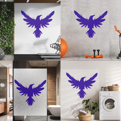 Mural And Wall Vinyl Decal Black Raven Bird Flying Wings Feathers Tattoo Culture