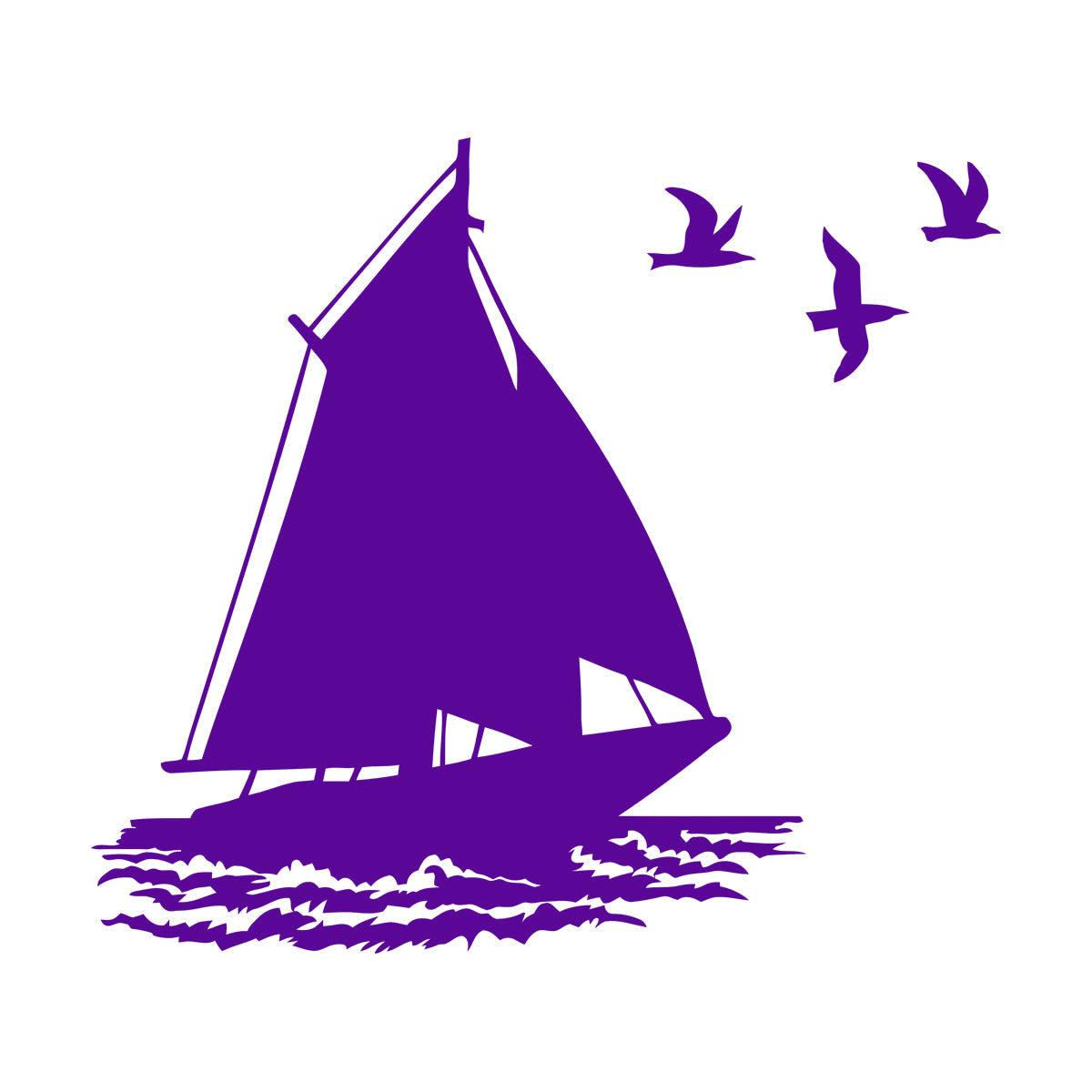 Fine Carving Stickers Boat Ship Birds Ocean Marine Beach House Do Not Damage The Wall Surface