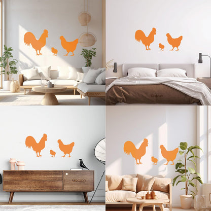 Vinyl Wall Stickers Chicken Rooster Chick Bird Farm Village House Pets Can Modify And Add Information