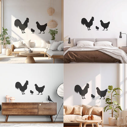 Vinyl Wall Stickers Chicken Rooster Chick Bird Farm Village House Pets Can Modify And Add Information