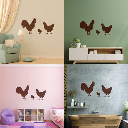 Vinyl Wall Stickers Chicken Rooster Chick Bird Farm Village House Pets Can Modify And Add Information