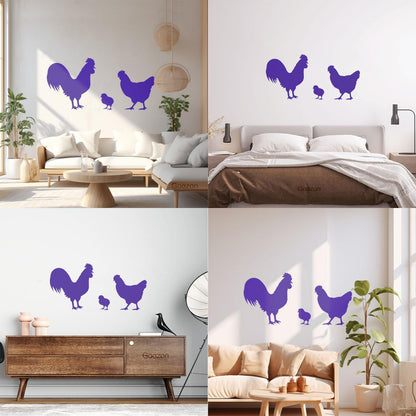Vinyl Wall Stickers Chicken Rooster Chick Bird Farm Village House Pets Can Modify And Add Information