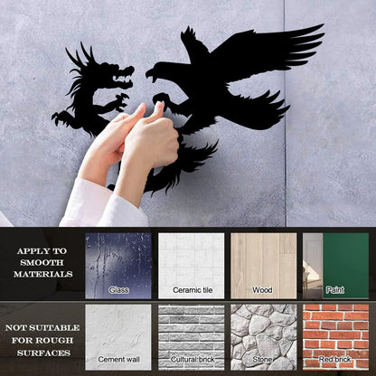 Vinyl Wall Decals Asian Dragon With Bird Chinese Mythology Wall Beautification