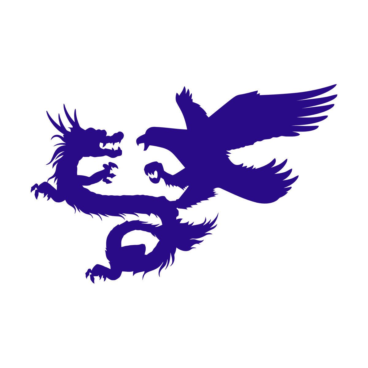 Vinyl Wall Decals Asian Dragon With Bird Chinese Mythology Wall Beautification