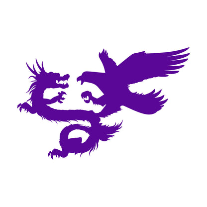 Vinyl Wall Decals Asian Dragon With Bird Chinese Mythology Wall Beautification