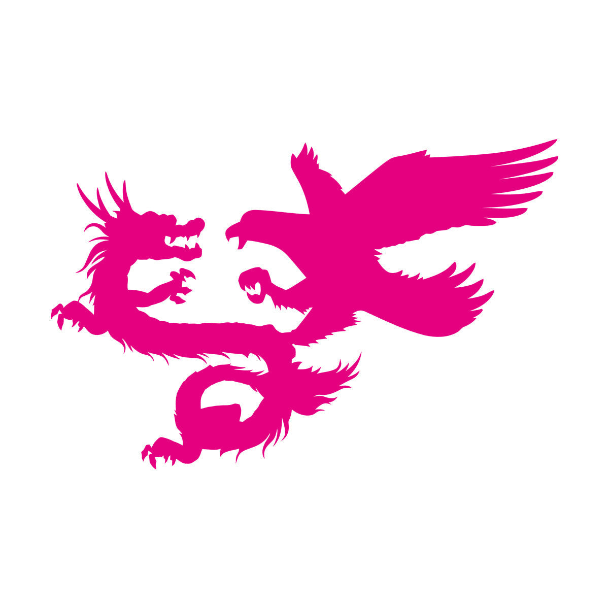 Vinyl Wall Decals Asian Dragon With Bird Chinese Mythology Wall Beautification