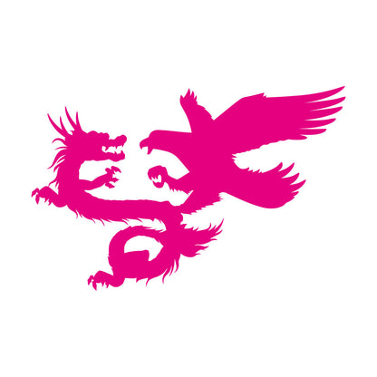 Vinyl Wall Decals Asian Dragon With Bird Chinese Mythology Wall Beautification