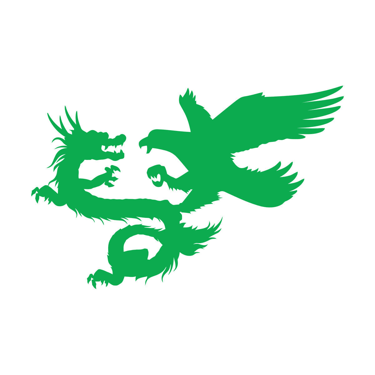 Vinyl Wall Decals Asian Dragon With Bird Chinese Mythology Wall Beautification