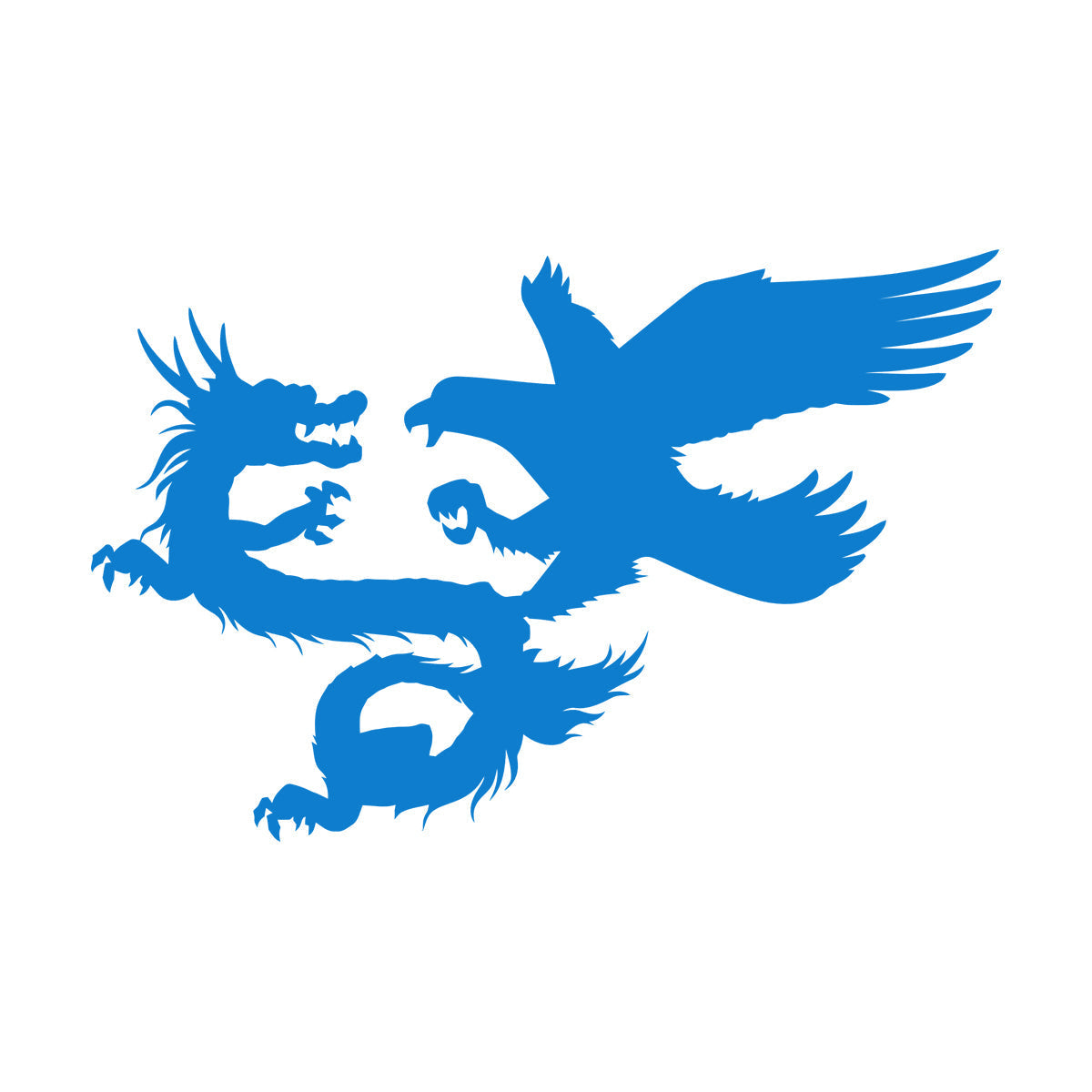 Vinyl Wall Decals Asian Dragon With Bird Chinese Mythology Wall Beautification