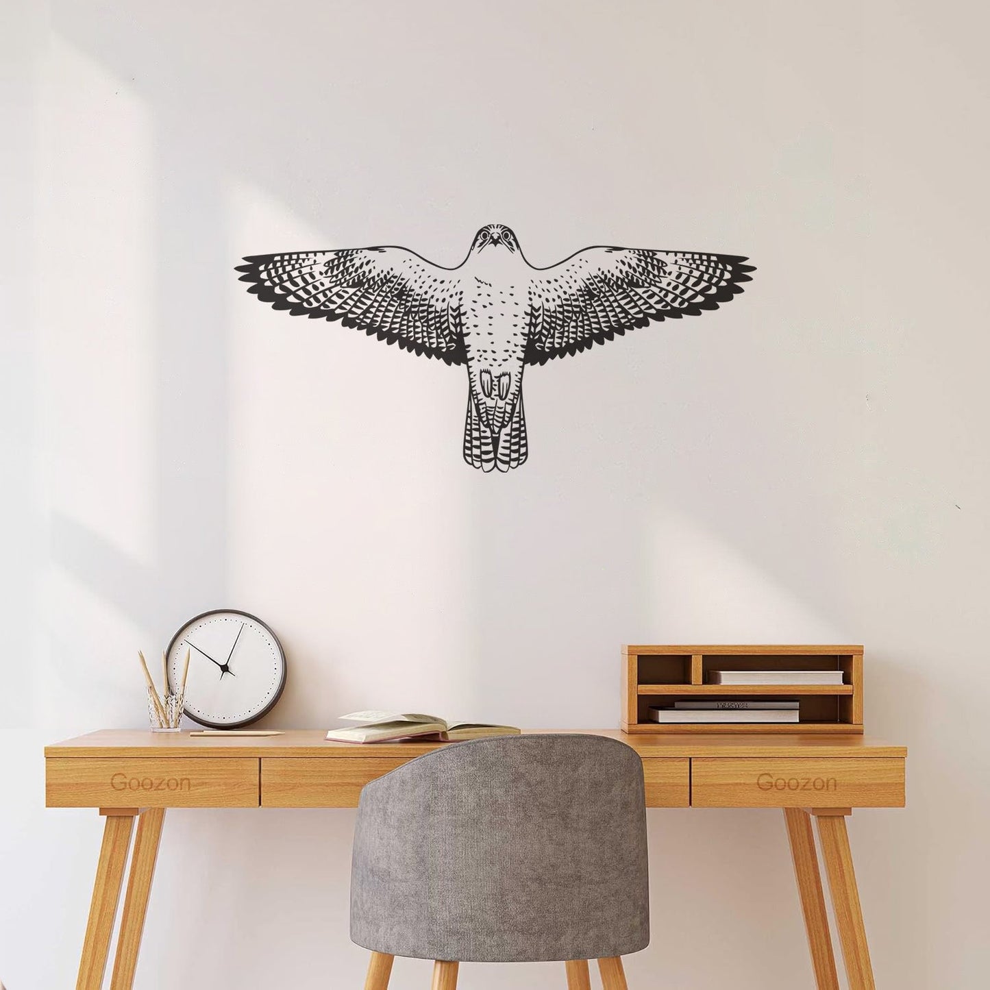 Engraving Stickers Falcon Flying Eagle Wings Hawk Tribal Bird Glass Stickers