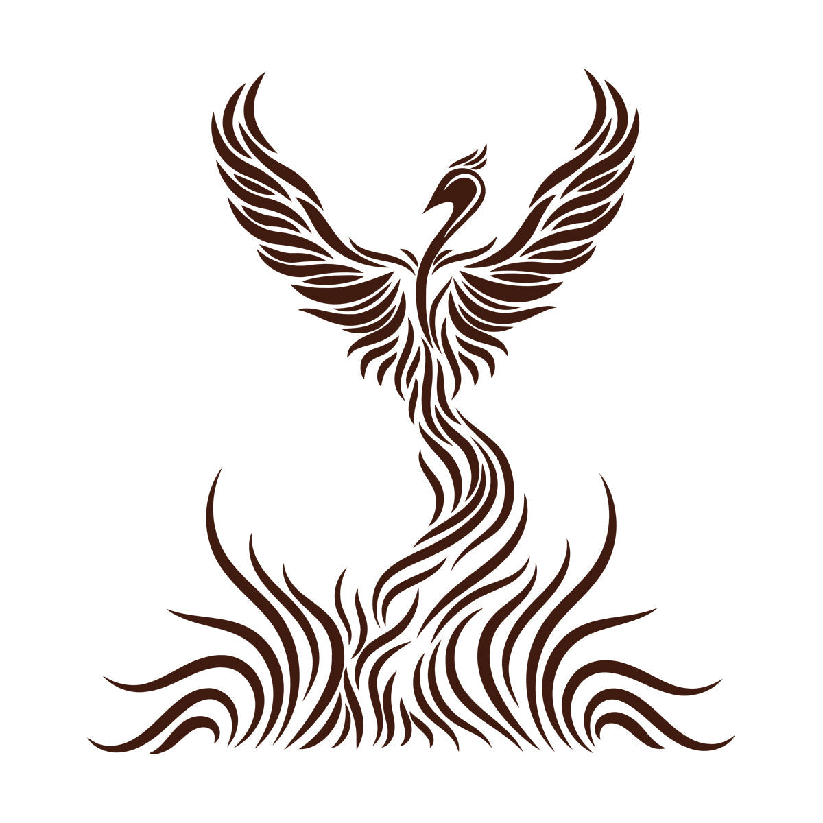 Fine Carving Stickers Firebird Beautiful Fairytale Big Wings It Won'T Fall Off