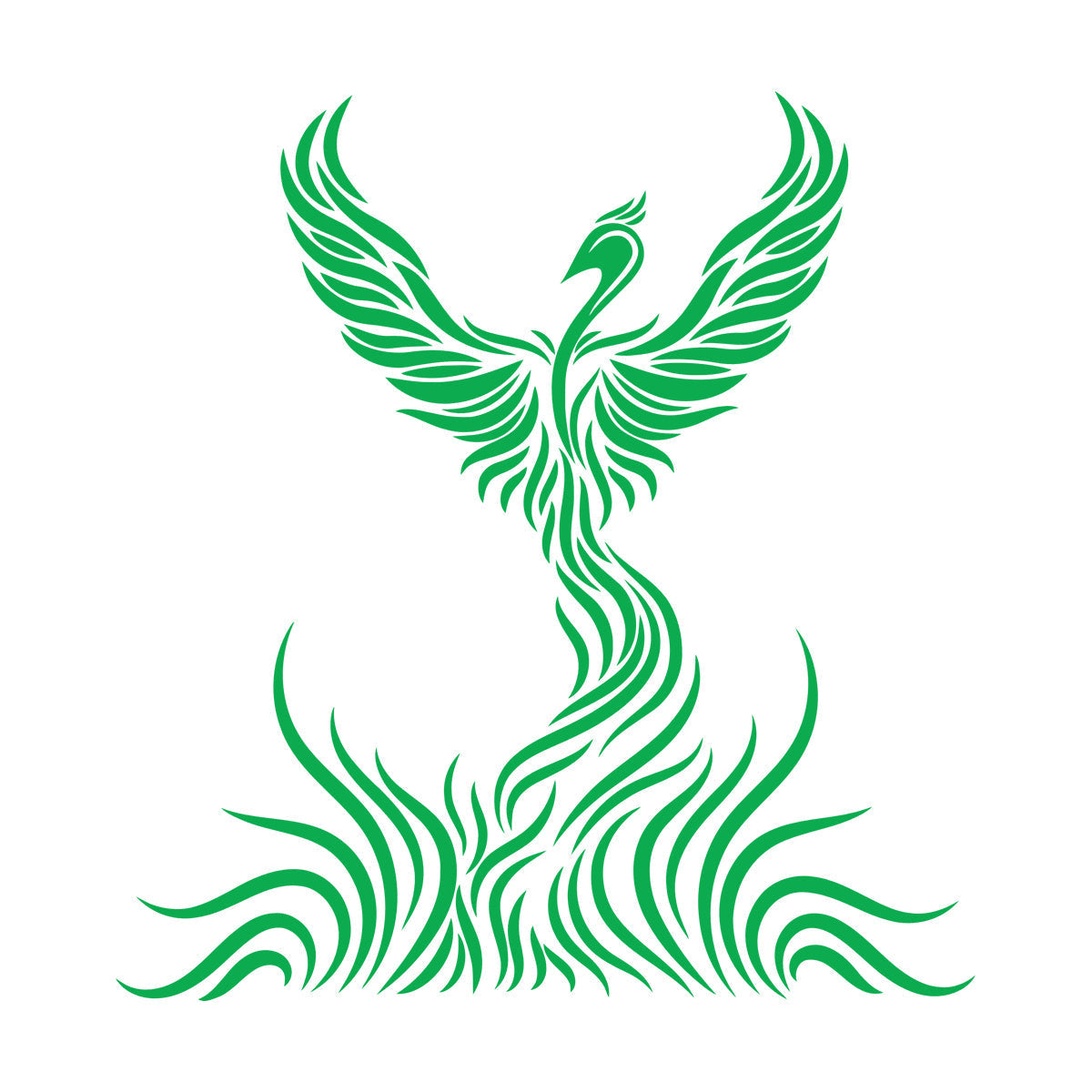 Fine Carving Stickers Firebird Beautiful Fairytale Big Wings It Won'T Fall Off