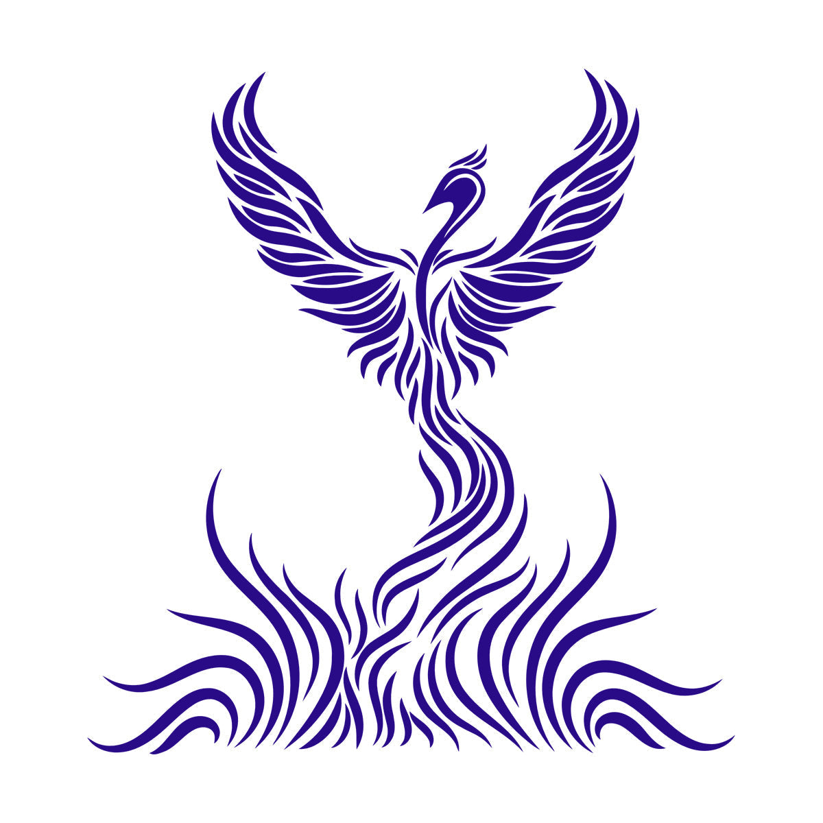 Fine Carving Stickers Firebird Beautiful Fairytale Big Wings It Won'T Fall Off