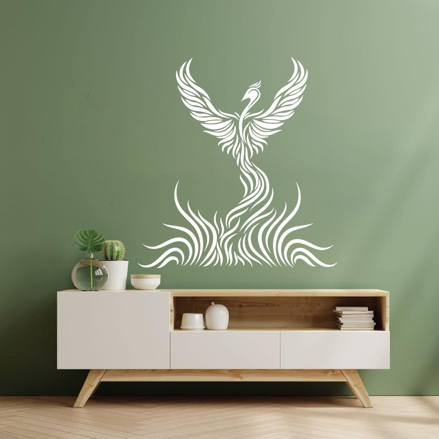 Fine Carving Stickers Firebird Beautiful Fairytale Big Wings It Won'T Fall Off