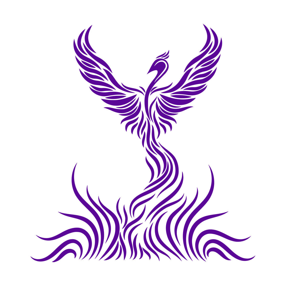 Fine Carving Stickers Firebird Beautiful Fairytale Big Wings It Won'T Fall Off