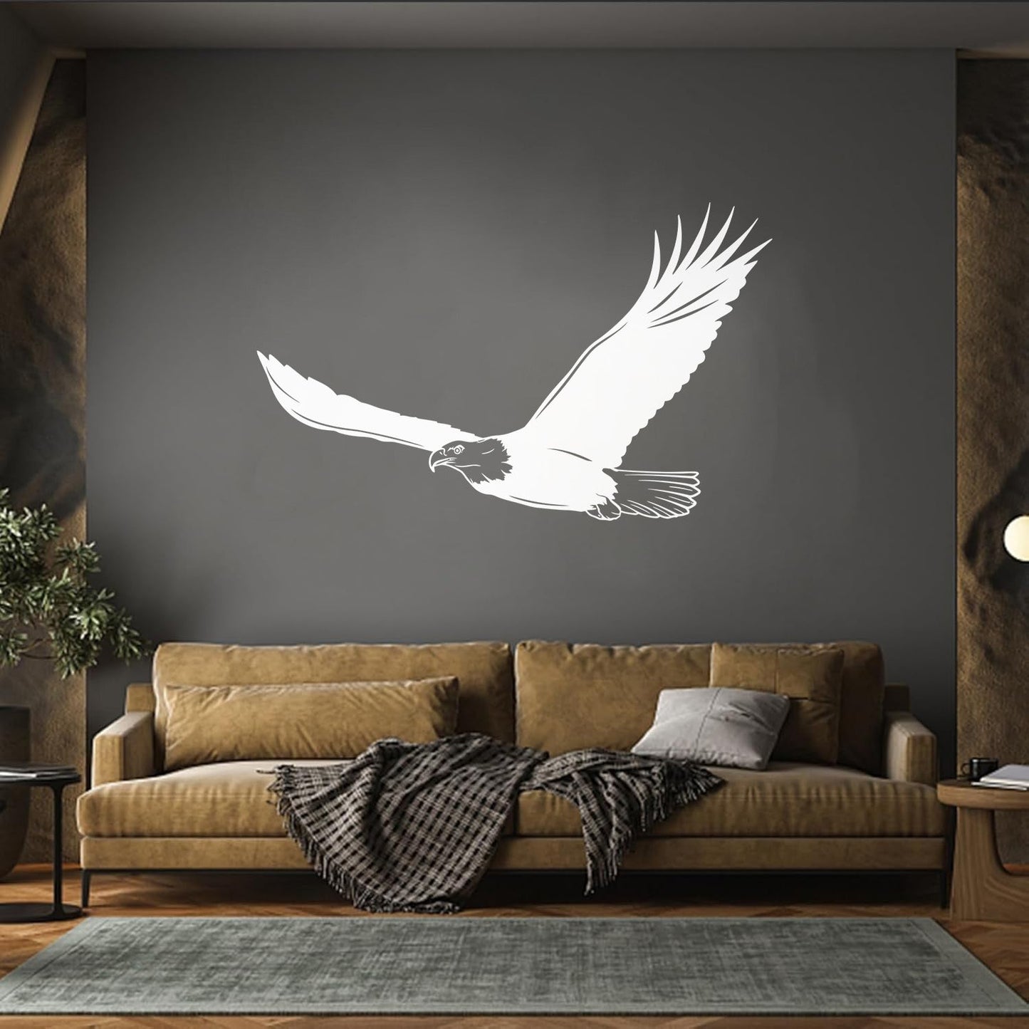 Lettering Decals Flying Big Bald Bird Tribal Feathers Predator Car Body Decoration