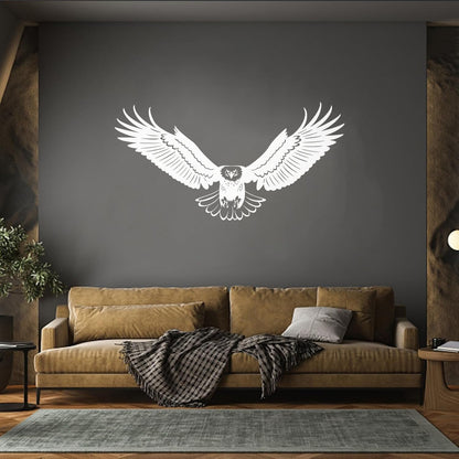 Lettering Stickers Flying Bird Bald Big Eagle With Wings Glass Stickers