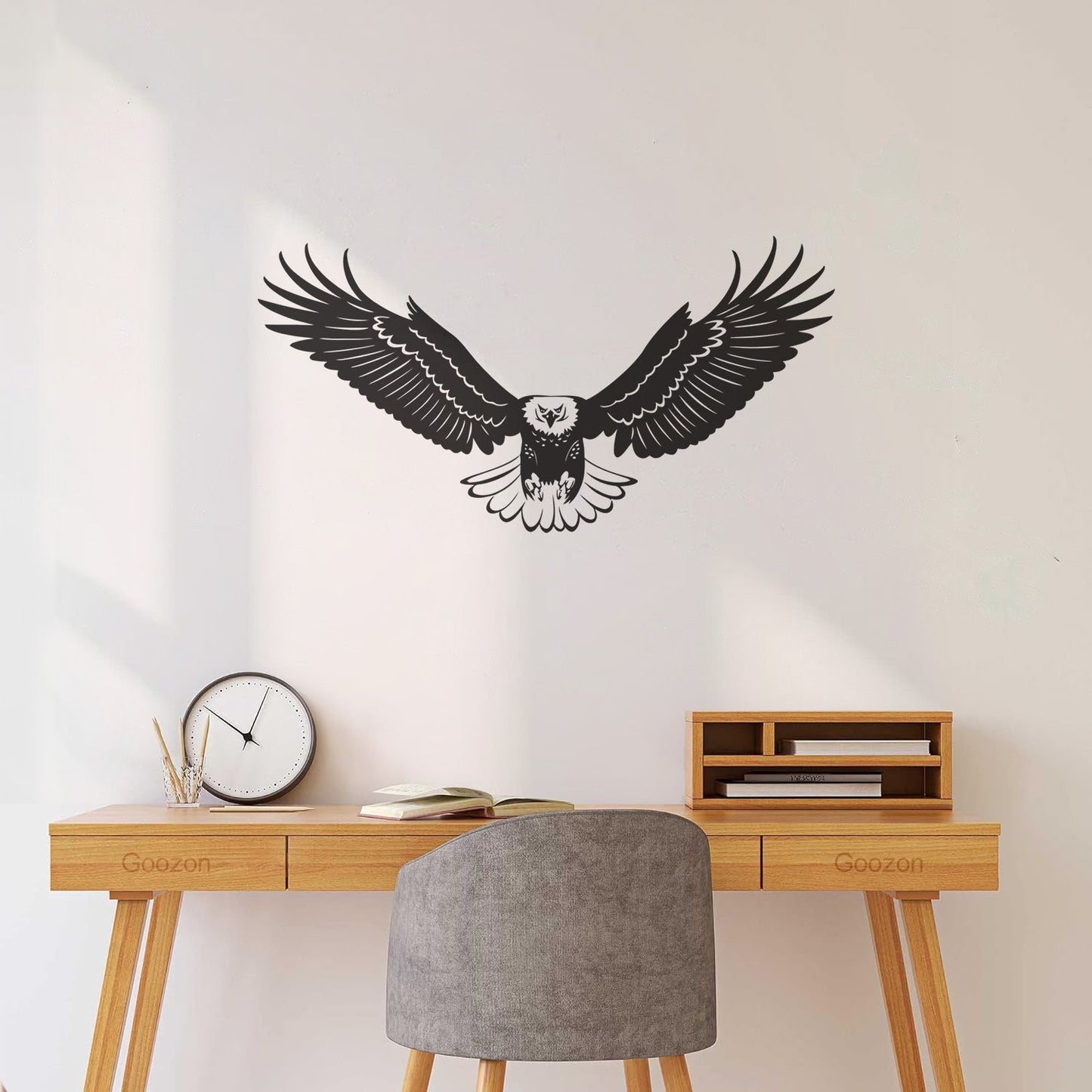 Lettering Stickers Flying Bird Bald Big Eagle With Wings Glass Stickers