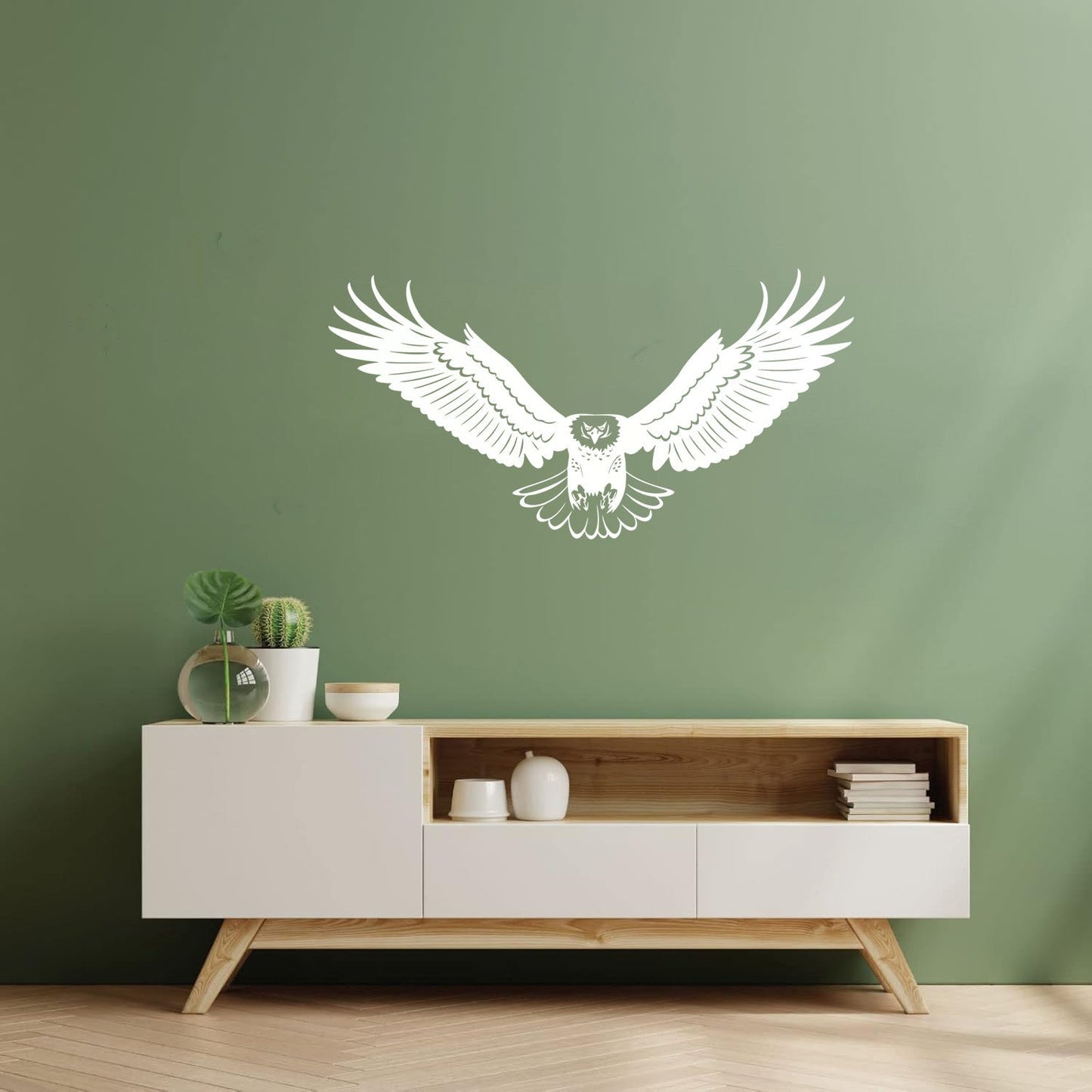 Lettering Stickers Flying Bird Bald Big Eagle With Wings Glass Stickers
