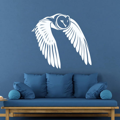 Vinyl Wall Decals Flying Bird Owl Wings Feathers Self Adhesive