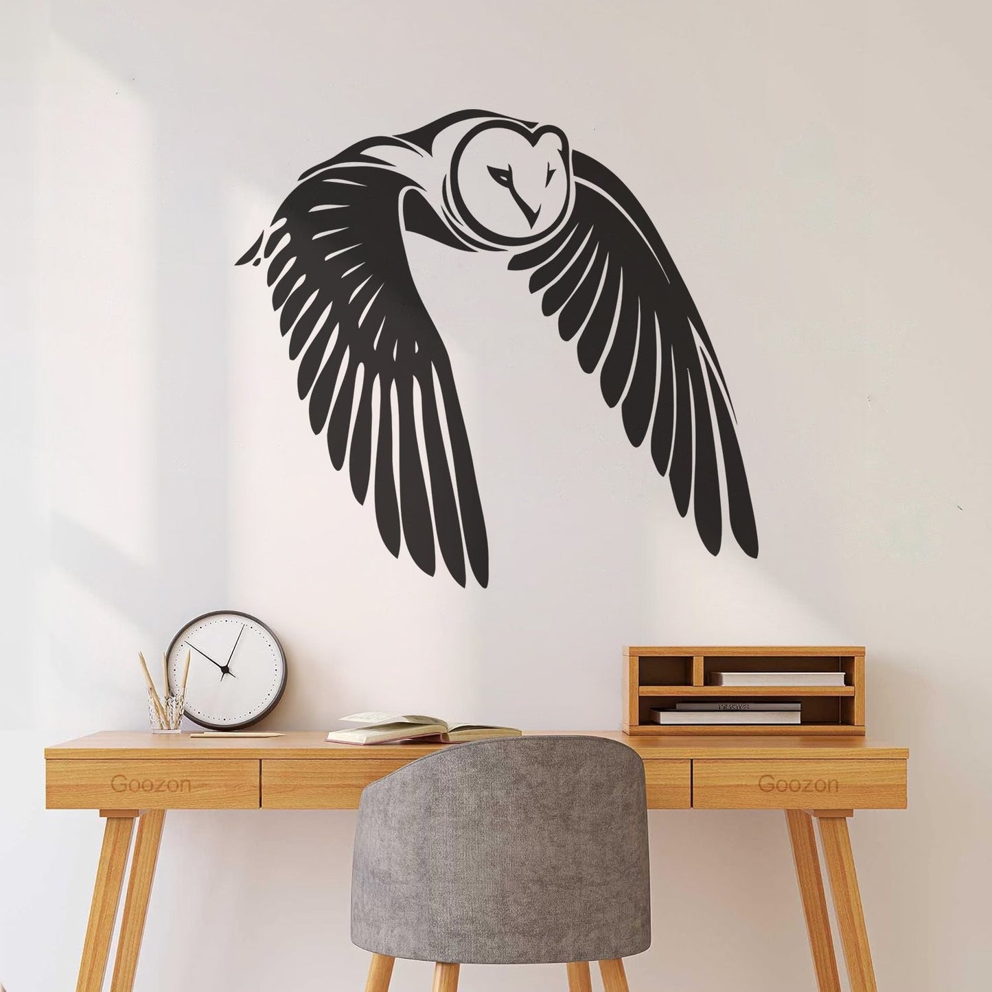 Vinyl Wall Decals Flying Bird Owl Wings Feathers Self Adhesive