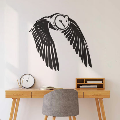 Vinyl Wall Decals Flying Bird Owl Wings Feathers Self Adhesive