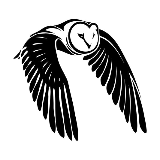 Vinyl Wall Decals Flying Bird Owl Wings Feathers Self Adhesive