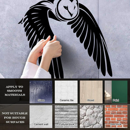 Vinyl Wall Decals Flying Bird Owl Wings Feathers Self Adhesive