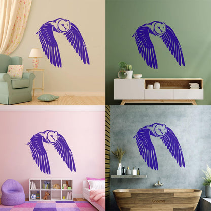 Vinyl Wall Decals Flying Bird Owl Wings Feathers Self Adhesive