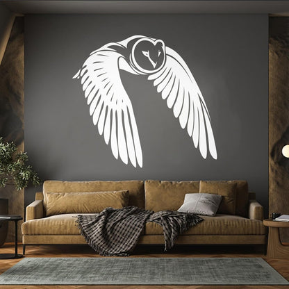Vinyl Wall Decals Flying Bird Owl Wings Feathers Self Adhesive