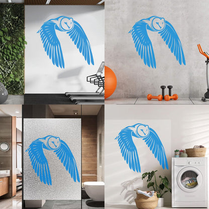 Vinyl Wall Decals Flying Bird Owl Wings Feathers Self Adhesive