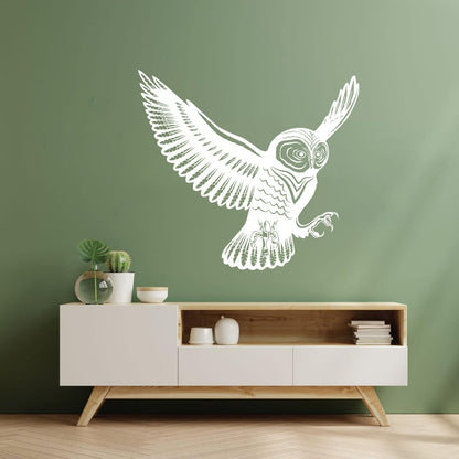 Flying Bird Owl Wings Feathers Tribal Engraving Decals Do Not Damage The Wall Surface