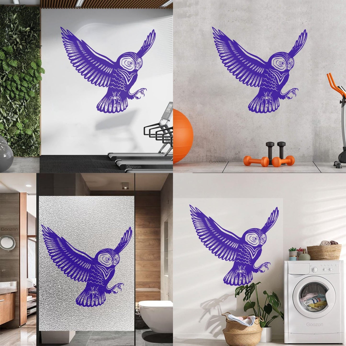 Flying Bird Owl Wings Feathers Tribal Engraving Decals Do Not Damage The Wall Surface