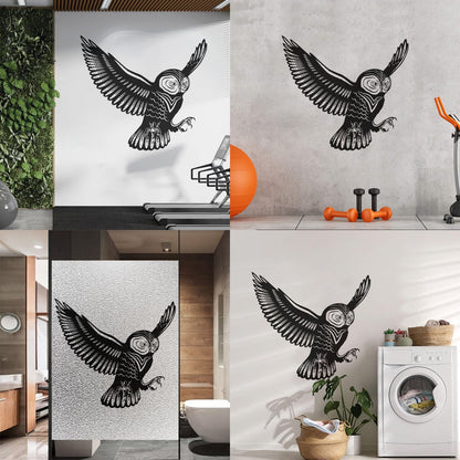 Flying Bird Owl Wings Feathers Tribal Engraving Decals Do Not Damage The Wall Surface