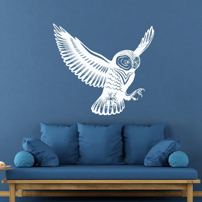 Flying Bird Owl Wings Feathers Tribal Engraving Decals Do Not Damage The Wall Surface