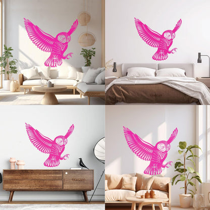 Flying Bird Owl Wings Feathers Tribal Engraving Decals Do Not Damage The Wall Surface