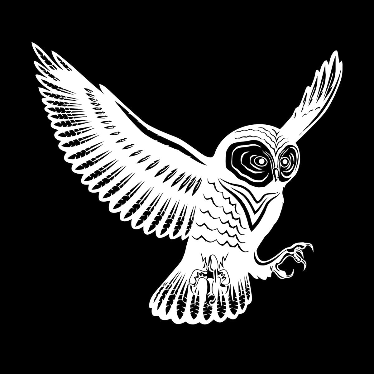 Flying Bird Owl Wings Feathers Tribal Engraving Decals Do Not Damage The Wall Surface