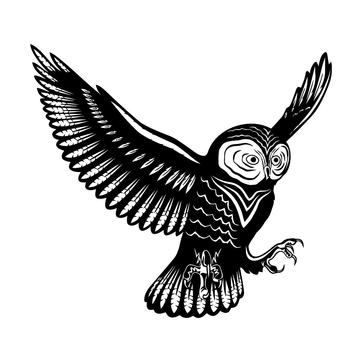 Flying Bird Owl Wings Feathers Tribal Engraving Decals Do Not Damage The Wall Surface