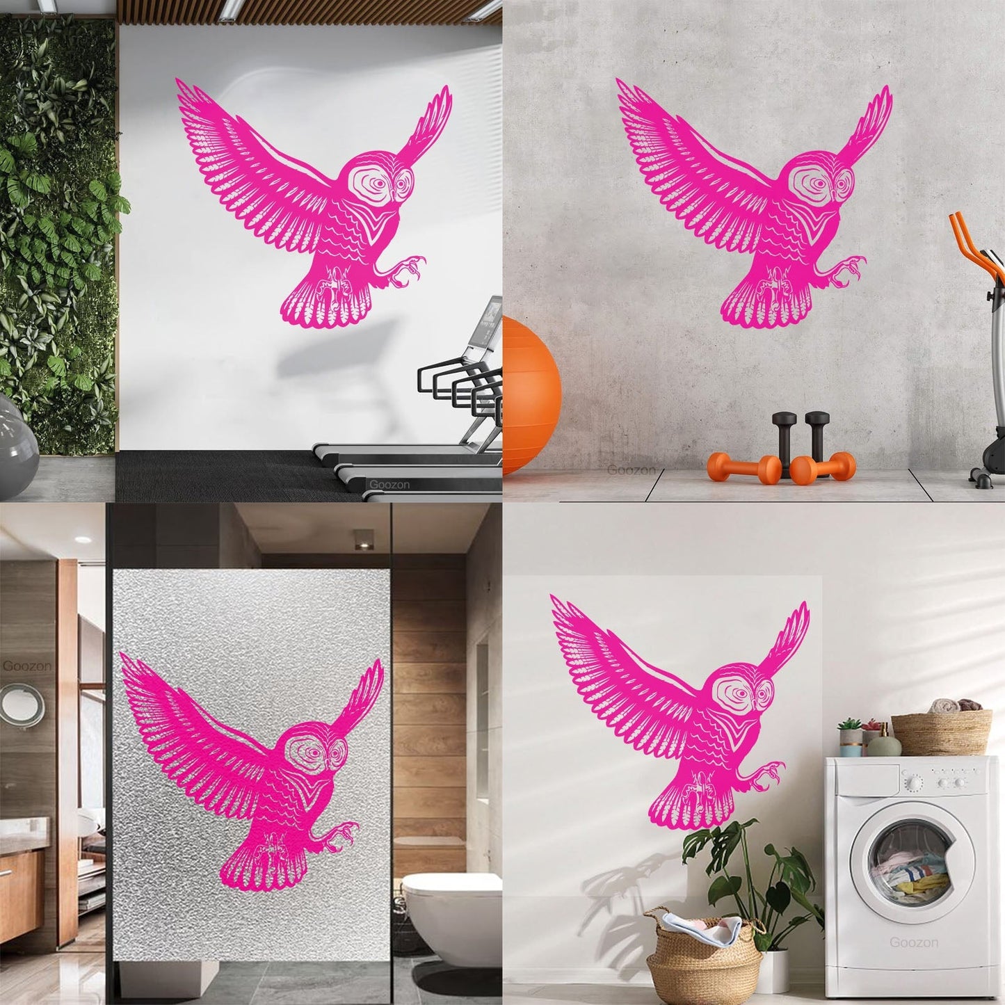 Flying Bird Owl Wings Feathers Tribal Engraving Decals Do Not Damage The Wall Surface