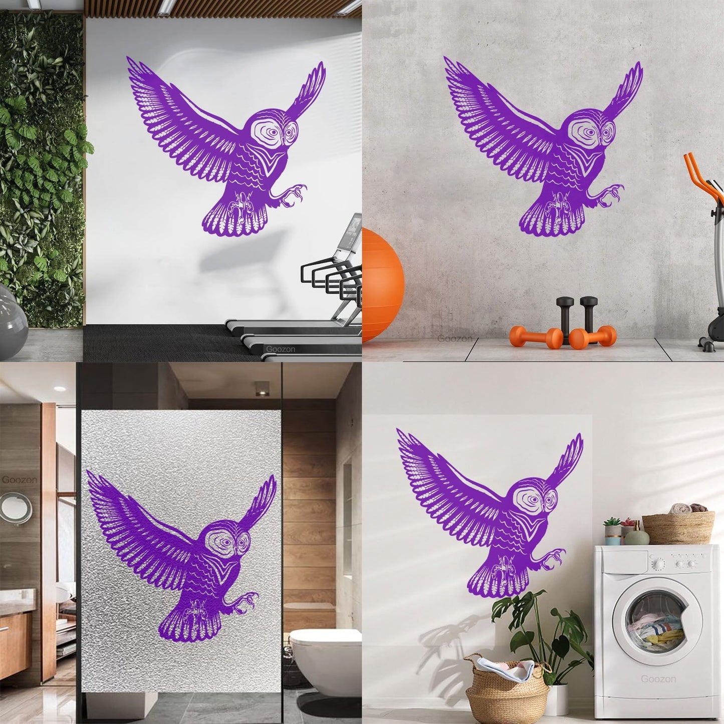 Flying Bird Owl Wings Feathers Tribal Engraving Decals Do Not Damage The Wall Surface