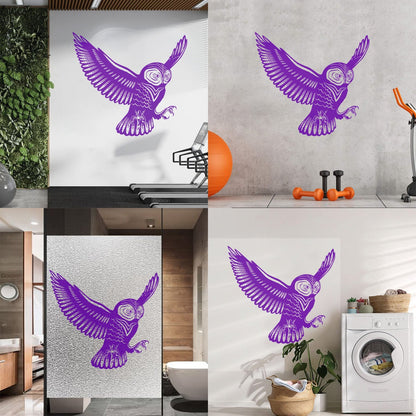 Flying Bird Owl Wings Feathers Tribal Engraving Decals Do Not Damage The Wall Surface