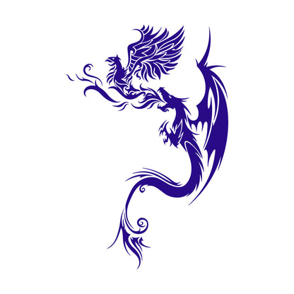 Engraving Stickers Flying Dragon With Phoenix Fantastic Bird Mythology Personalized Customization