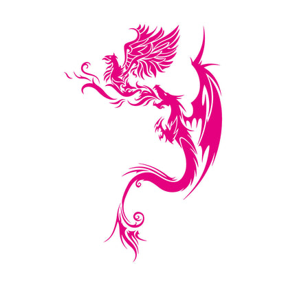 Engraving Stickers Flying Dragon With Phoenix Fantastic Bird Mythology Personalized Customization