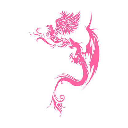 Engraving Stickers Flying Dragon With Phoenix Fantastic Bird Mythology Personalized Customization