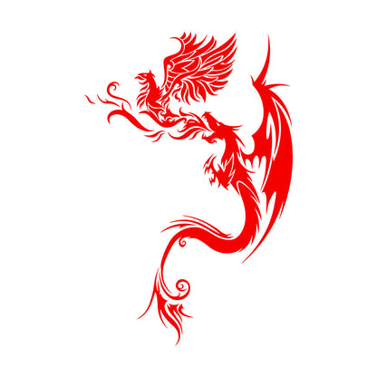 Engraving Stickers Flying Dragon With Phoenix Fantastic Bird Mythology Personalized Customization