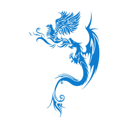 Engraving Stickers Flying Dragon With Phoenix Fantastic Bird Mythology Personalized Customization